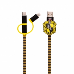 Hogwarts 3in1-Ladekabel Scarf-Cable Hufflepuff  (Lightning/Micro/USB-C)