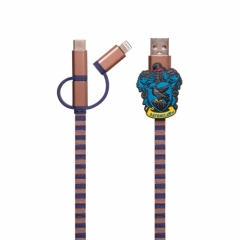 Hogwarts 3in1-Ladekabel Scarf-Cable Ravenclaw (Lightning/Micro/USB-C)