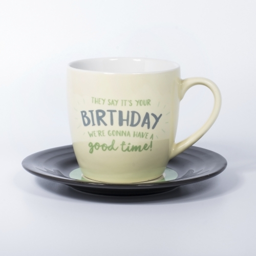 L&M Mug and Saucer Set - Birthday
