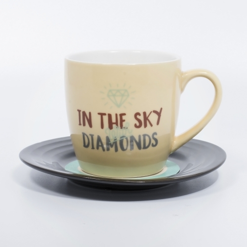 L&M Mug and Saucer Set - Diamonds