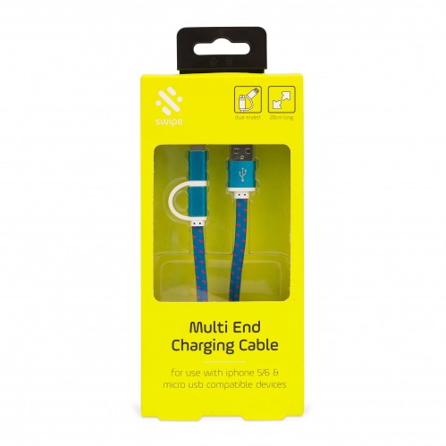 Dual USB Charging Cable - 20cm Long