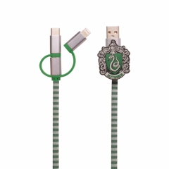 Hogwarts 3in1-Ladekabel Scarf-Cable Slytherin  (Lightning/Micro/USB-C)