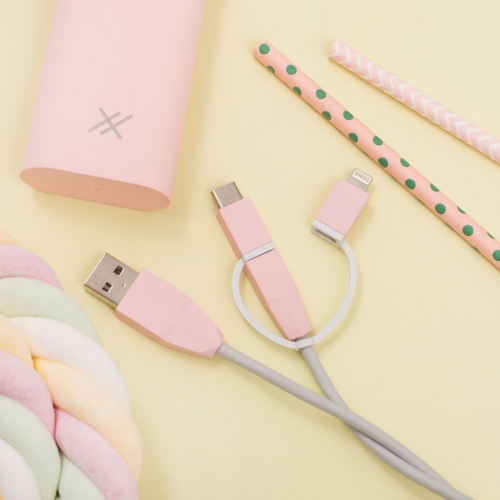 Hopscotch 3-in-1 Charging Cable - Pink