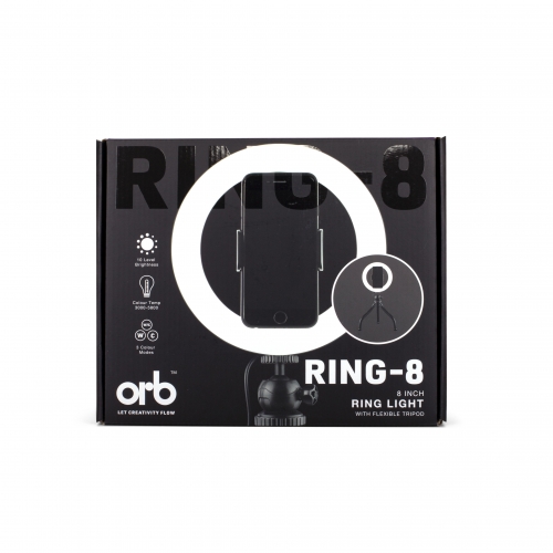 Orb � 8 Inch Ring Light with flexible tripod � RING-8